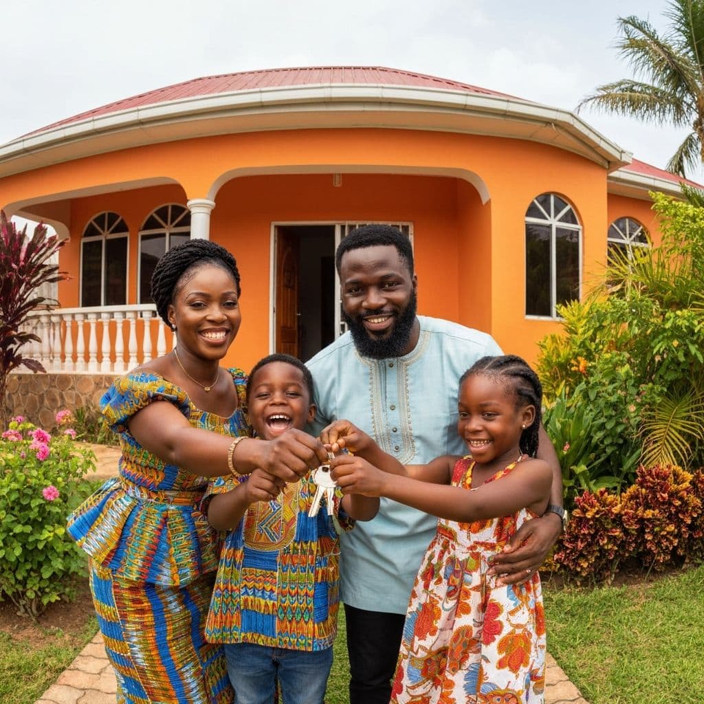 Happy tenant receiving keys